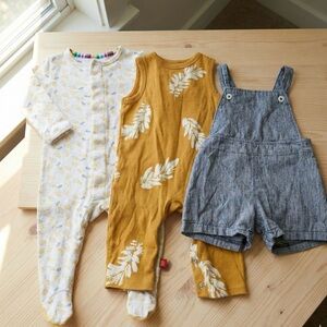 Baby Bundle 6-9M Magnetic Me Organic Footie Mabu Linen Overalls Carter's Romper